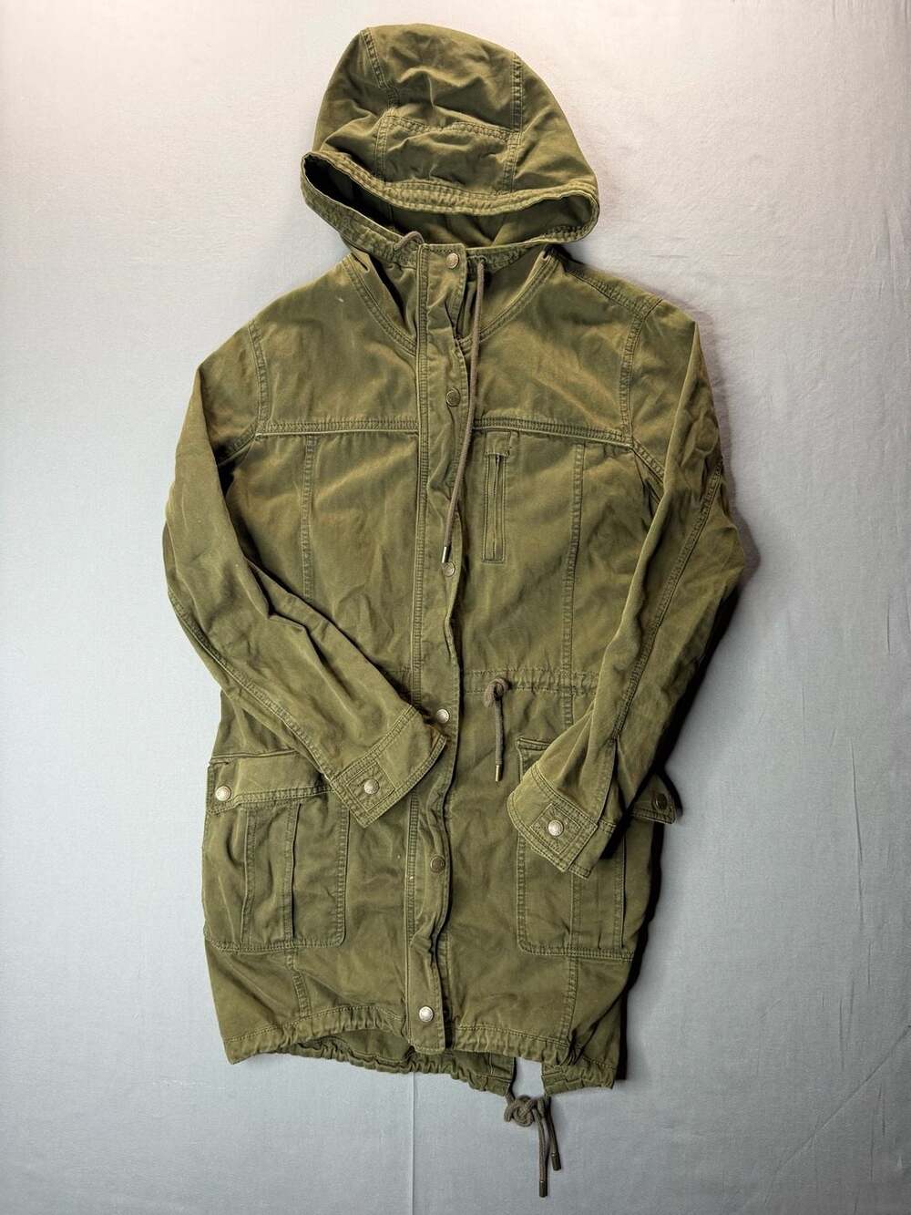 Y2K Abercrombie & Fitch Utility Parka Jacket Women’s Size XL Olive Green Hooded